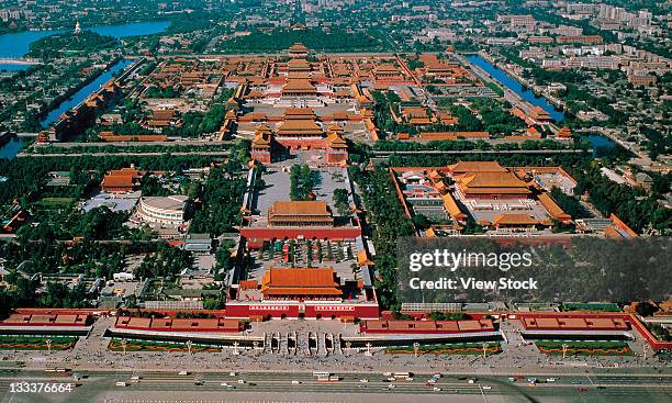 the imperial palace,high angle view,beijing china - forbidden city stock pictures, royalty-free photos & images