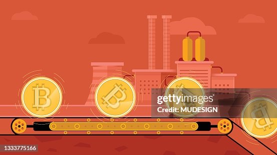 Bitcoin mining - Making Bitcoin. Bitcoin mining concept. Bitcoin mining - Making Bitcoin. Bitcoin mining concept.