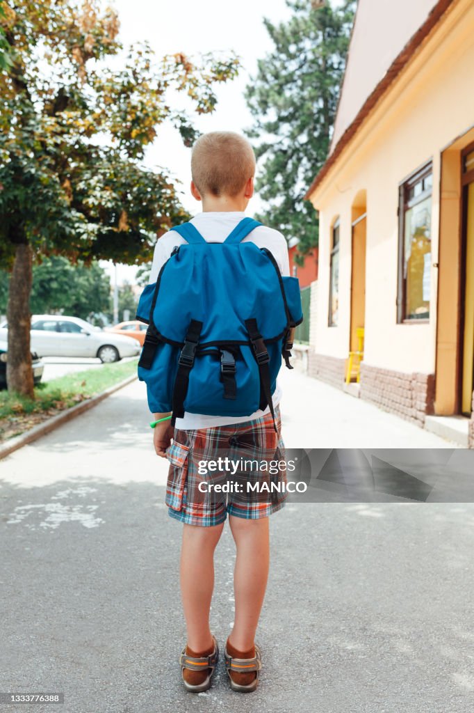 Boy Going To School HighRes Stock Photo Getty Images