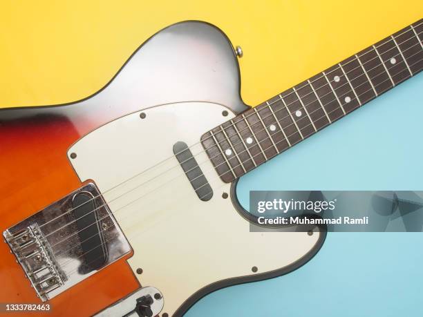 guitar body - vintage electric guitar stock pictures, royalty-free photos & images