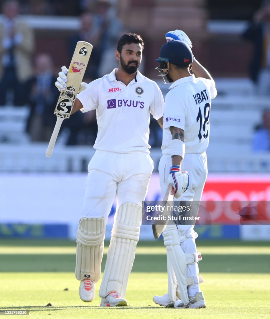 India Batsman KL Rahul Is Congratulated By Virat Kohli After Reaching india-batsman-kl-rahul-is-congratulated-by-virat-kohli-after-reaching