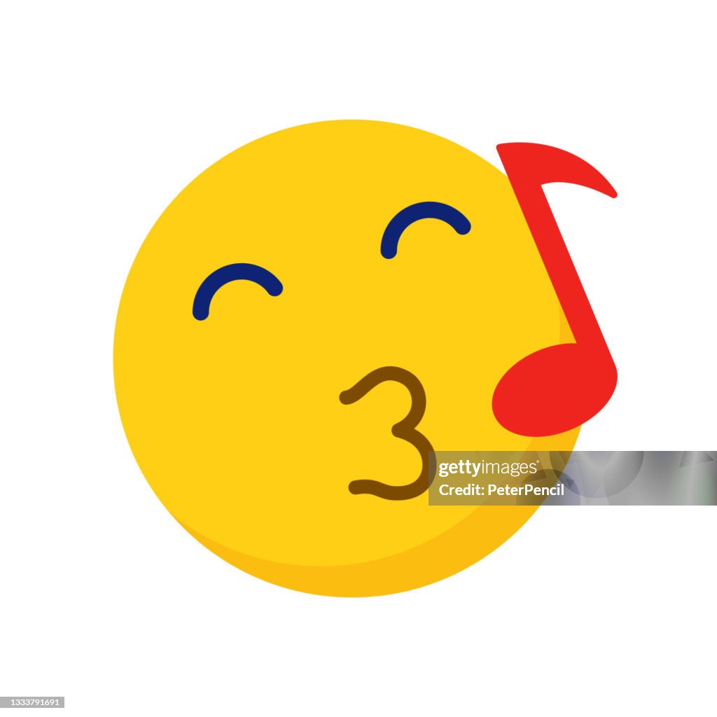 Singing Smiley Emoji Icon Emoticon Smile Emotion Funny Cartoon Social Media  Vector Iluustration High-Res Vector Graphic - Getty Images