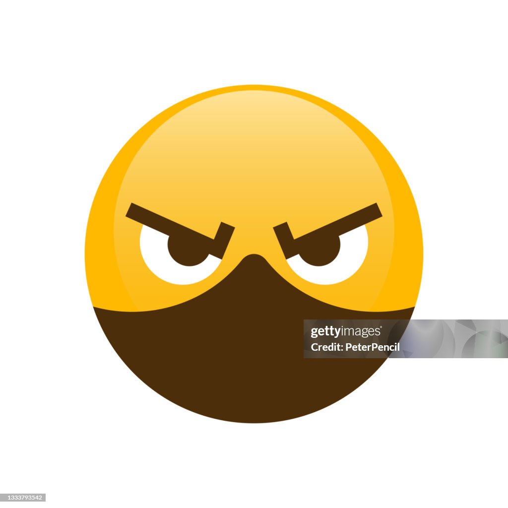 Ninja Smiley Emoji Icon Emoticon Smile Emotion Funny Cartoon Social Media  Vector Iluustration High-Res Vector Graphic - Getty Images