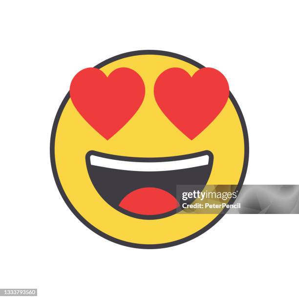 bildbanksillustrationer, clip art samt tecknat material och ikoner med smiley inlove - emoji icon. emoticon. smile. emotion. funny cartoon. social media. vector iluustration - emoji