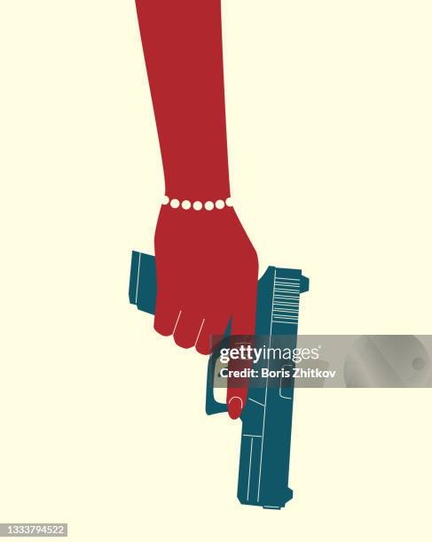 hand holding pistol. - hitman stock pictures, royalty-free photos & images