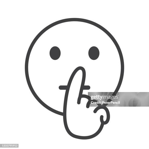 ilustrações, clipart, desenhos animados e ícones de silent smiley - ícone emoji. emoticon. sorrir. emoção. desenho animado engraçado. mídias sociais. iluustração vetorial - silêncio