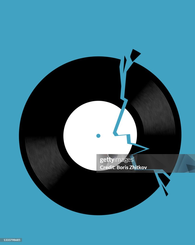 Broken vynil record.