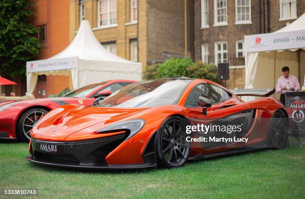 The McLaren P1 seen at London Concours. Each year some of the rarest cars are displayed at the Honourable Artillery Company grounds in London.