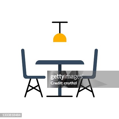 Dining Table Flat Icon. Flat Design Vector Illustration Dining Table Flat Icon. Flat Design Vector Illustration