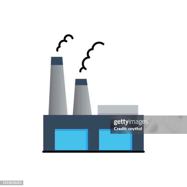 manifacturing flat icon. flat design vector illustration - efficient building stock illustrations