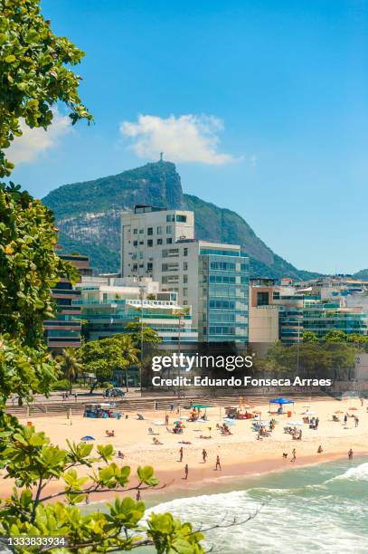 view of leblon beach - rio de janeiro city stock pictures, royalty-free photos & images