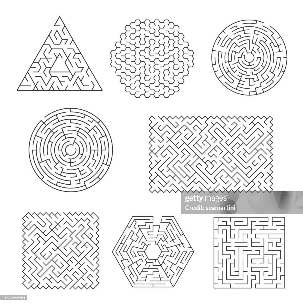 Ad Riddle Labyrinth Labyrinth Maze Riddle With Line Patterns High-Res Vector Graphic ...