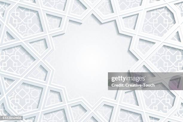 ornamental textured copy space background - islamic new year stock illustrations