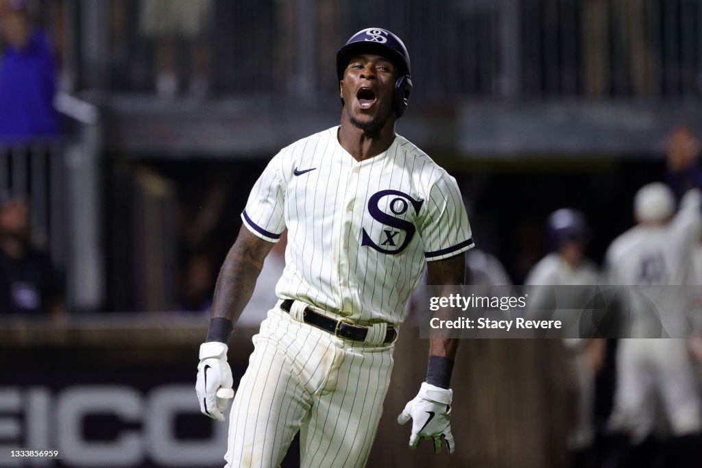 Tim Anderson of the Chicago White Sox celebrates a walk off two run News  Photo - Getty Images
