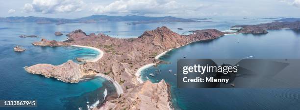 komodo national park pulau padar island panorama indonesia - pulau komodo stock pictures, royalty-free photos & images