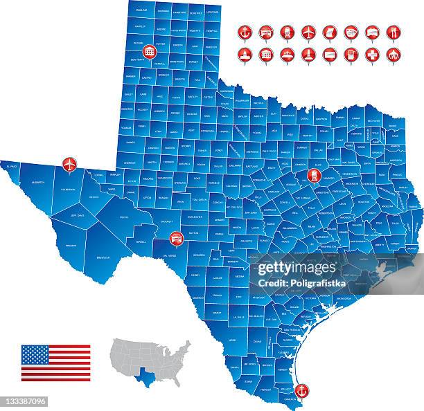 map of texas - houston v temple stock illustrations