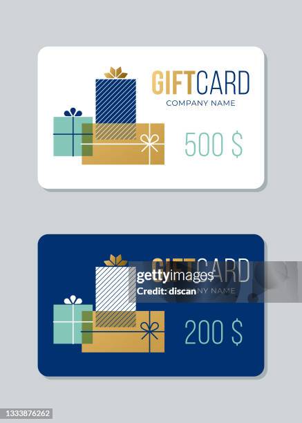 stockillustraties, clipart, cartoons en iconen met gift card template. - waardebon