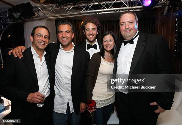 S Rick Hess, Exodus Film Group CEO John Eraklis, The Weinstein Company's Eric Robinson, Dana and Jean-Luc De Fanti attend the Relativity Media...