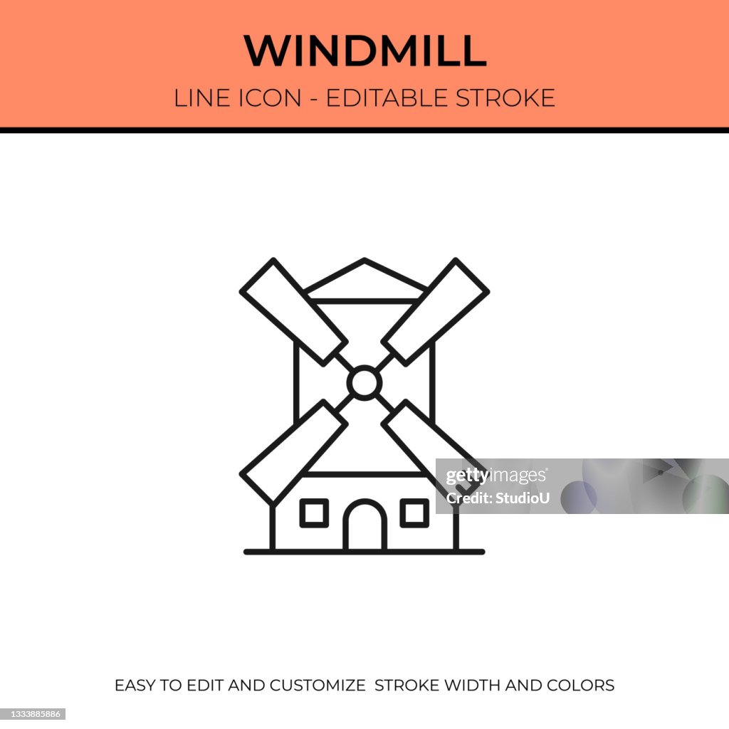 Windmill Single Line Icon