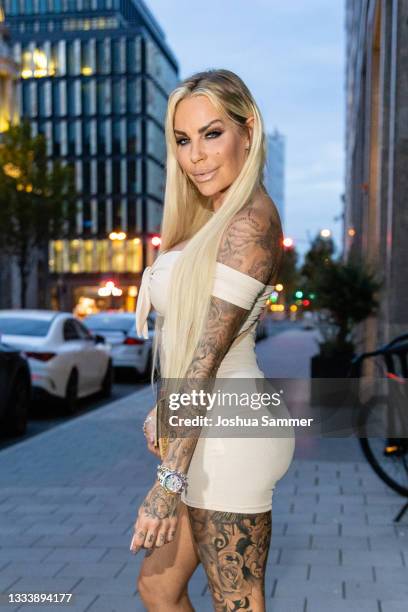 Gina-Lisa Lohfink attends the Release Party for the Charity Song "Sucht" on August 12, 2021 in Dusseldorf, Germany.