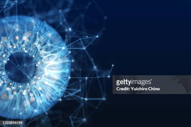biometric eye scan and network - innovation stock-fotos und bilder