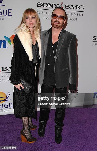 Musician Dave Stewart and Anoushka Fisz attend the 2008 Clive Davis Pre-GRAMMY party at the Beverly Hilton Hotel on February 9, 2008 in Los Angeles,...