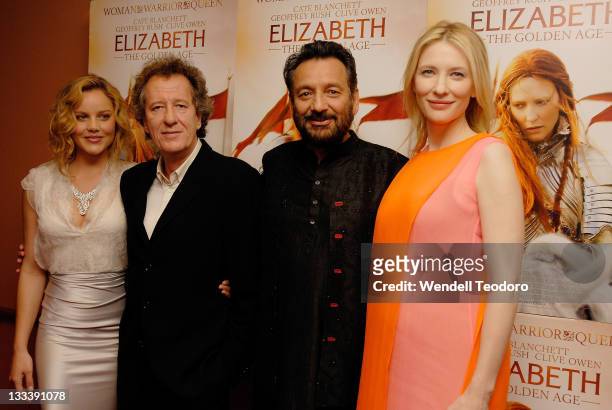 Abbie Cornish, Geoffrey Rush, Shekhar Kapur and Cate Blanchett attend the Sydney premiere for "Elizabeth: The Golden Age" at the Hayden Orpheum...