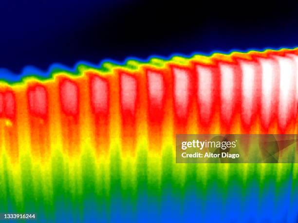 thermal image of a radiator. - thermal image stock pictures, royalty-free photos & images