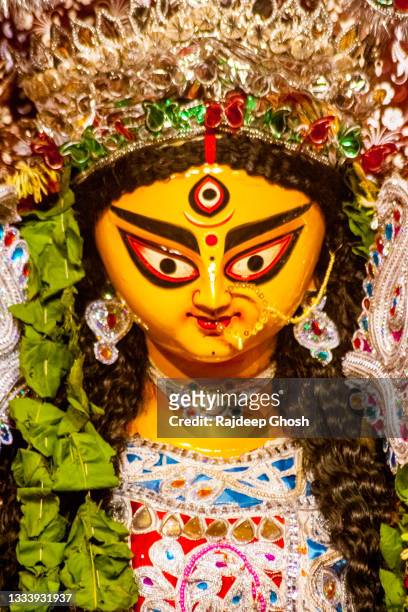 face of durga idol - hindu god 個照片及圖片檔