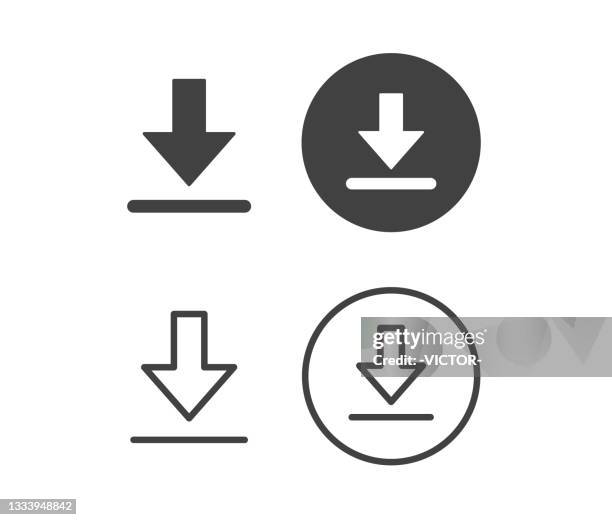 downloading - illustration icons - download icon stock illustrations