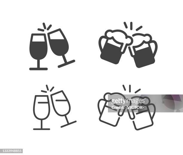 prost - illustration icons - celebratory toast stock-grafiken, -clipart, -cartoons und -symbole