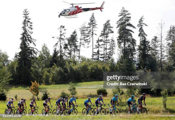 Dario Cataldo of Italy and Movistar Team, Alvaro Jose Hodeg Chagui of Colombia and Team Deceuninck - Quick-Step, Nikita Stalnov of Kazakhstan,...