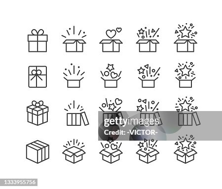 Gift and Surprise Icons - Classic Line Series Gift and Surprise Icons - Classic Line Series