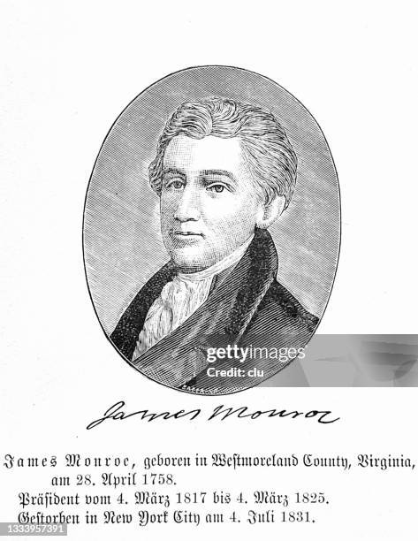 us president james monroe - james monroe us president stock illustrations