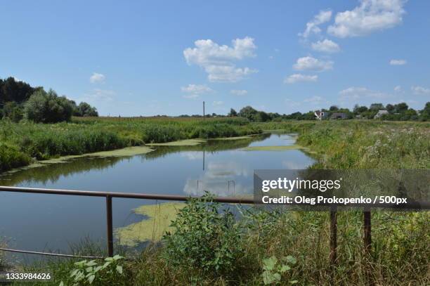 scenic view of lake against sky - oleg prokopenko fotografías e imágenes de stock