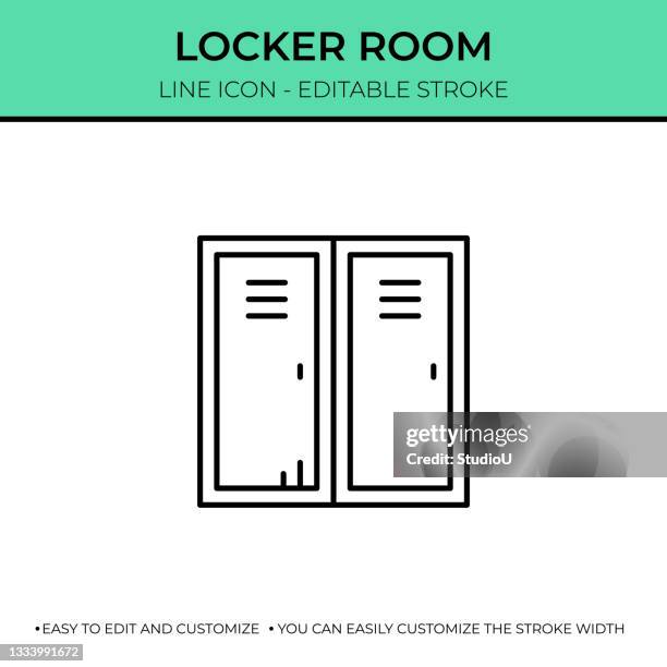 ilustraciones, imágenes clip art, dibujos animados e iconos de stock de icono de línea delgada del vestuario - locker room