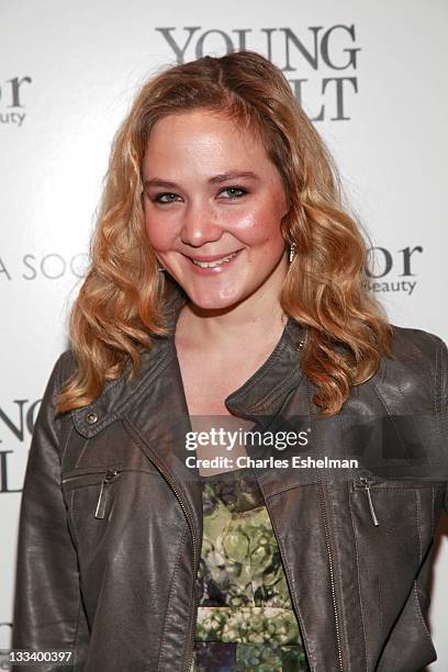 Actress Louisa Krause attends The Cinema Society & Dior Beauty screening of "Young Adult" at the Tribeca Grand Screening Room on November 18, 2011 in...