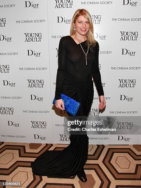 Actress Meredith Ostrom attends The Cinema Society & Dior Beauty screening of "Young Adult" at the Tribeca Grand Screening Room on November 18, 2011...