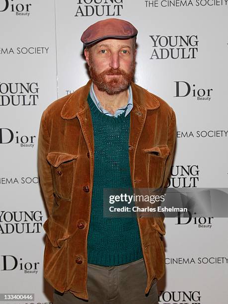 Author Jonathan Ames attends The Cinema Society & Dior Beauty screening of "Young Adult" at the Tribeca Grand Screening Room on November 18, 2011 in...