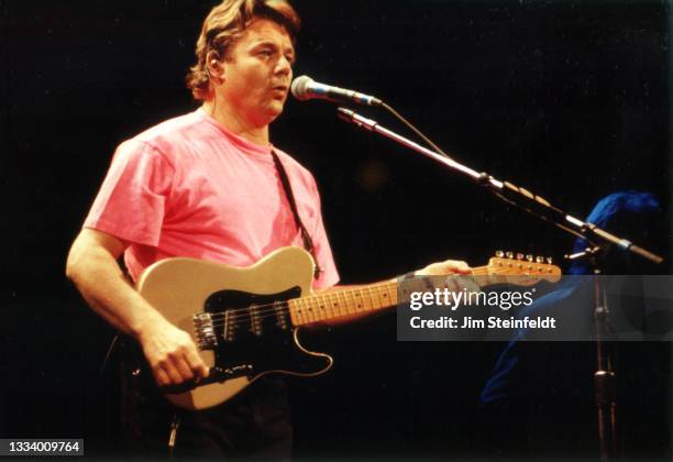 Guitarist Steve Miller performs at the Met Center in Bloomington, Minnesota on June 1, 1990.