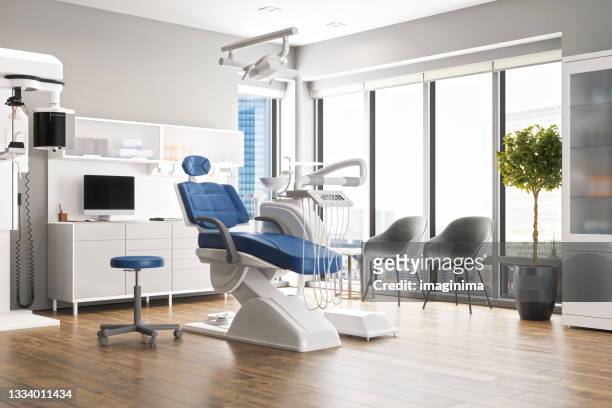 dentist's office in dental clinic - tandartsapparatuur stockfoto's en -beelden