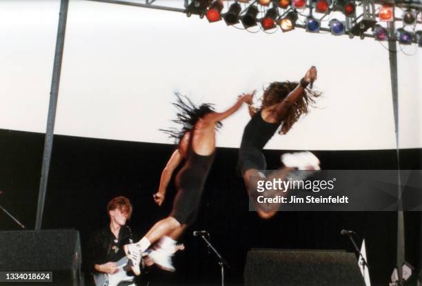Milli Vanilli performs at Riverfest in St. Paul, Minnesota on July 30, 1989.