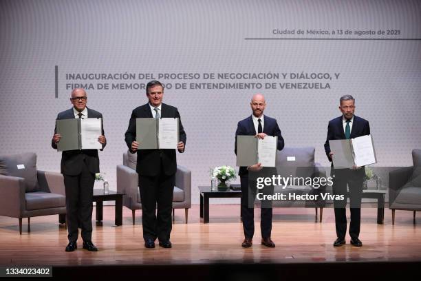 Jorge Rodriguez, President of the National Assembly of Venezuela, Marcelo Ebrard, Secretary of Foreign Affairs of Mexico, Dag Nylander, Director at...