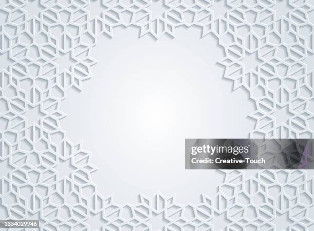 ornamental textured copy space background - islamic new year stock illustrations