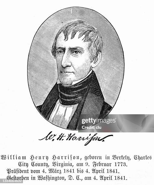 us president william henry harrison - william henry harrison us president stock illustrations