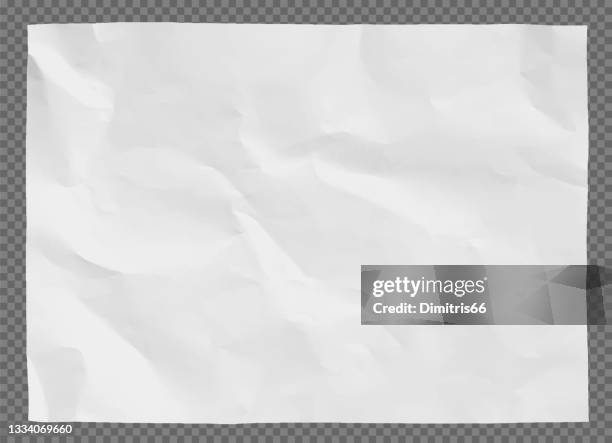 ilustraciones, imágenes clip art, dibujos animados e iconos de stock de fondo de papel arrugado aislado sobre blanco - wrinkled