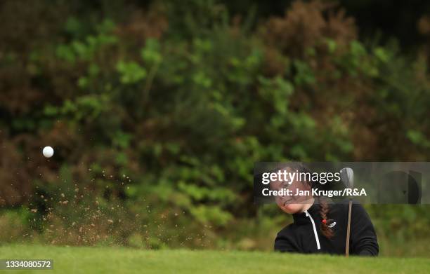 Beth Coulter of Kirkistown Castle in action during the Final of the R&A Girls Amateur Championship at Fulford Golf Club on August 14, 2021 in York,...