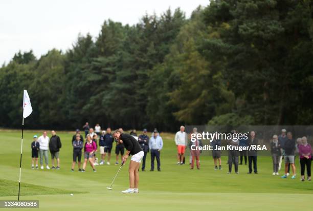 Beth Coulter of Kirkistown Castle in action during the Final of the R&A Girls Amateur Championship at Fulford Golf Club on August 14, 2021 in York,...