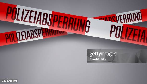 polizeiabsperrung german police crowd control barrier - accidental death stock illustrations