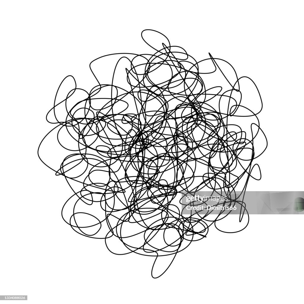 Linea doodle isolata su sfondo bianco